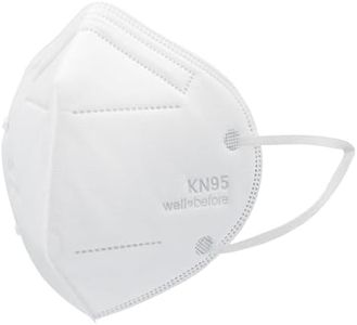 Well Before KN95 Face Masks 10 Pack (Medium, White) Wrapped 5-layer Protection Individually with Adjustable Ear Loop Making It a Breathable and Comfortable Face Mask
