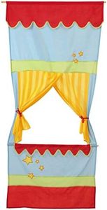 Roba Door Kasperle Theatre, Space Saving School Children Puppet Theater, Theater with Fabric Cover