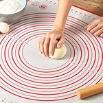 Extra Large 20x28 inch Silicone Baking Mat with Measurements, Nonstick Pastry Mat for Rolling Dough Cooking Mat Oven Mats Sheet Various Size for Baking Pizza Bread Cakes(20x28 inch, Red)