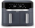 Tefal XXL Dual Easy Fry 11L Air Fryer, Dual Drawer, No Oil, Extra Crisp, Roast, Bake, Reheat, Dehydrate, 7 Pre-set Programs, Dishwasher Safe, 8+ Portions, Java-Grey, EY942BG0
