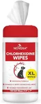 NOVEHA XL Cleansing Wipes with Aloe for Cats and Dogs - Formulated Pet Wipes for Facial, Finger Folds, and Underarms - Extra Large Size (5.5" x 7") - 120 Count