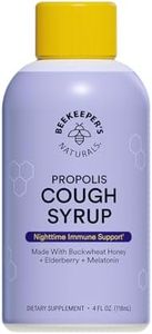 BEEKEEPER’S NATURALS B.Better Nighttime Cough Syrup for Adults - Elderberry Extract, Bee Propolis Extract, Buckwheat Honey - Immune Support, 4 oz