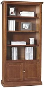 Mar.c.a. Design - Libreria da Parete, Mobile Soggiorno Multiuso - Libreria con Cassetti Color Noce Scuro Elegante in Legno di Pioppo Arte Povera Made in Italy - Mis. 90x41x186h