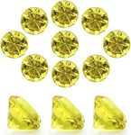 100 PCS Acrylic Diamond Gems, Gold Acrylic Diamonds 1 Inch Acrylic Gemstones Vase Filler Fake Gems Plastic Gems for Home Table Scatters Party, Event, Wedding, Arts & Crafts, Birthday Decorations