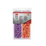 3M Non-corded Disposable Earplugs, Purple and Orange, Lightweight Hearing Protection, 80 Pairs (NRR 32 dB)