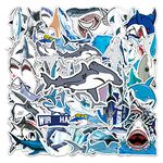 50Pcs Shark Stickers for Kids Boys, Ocean Shark Waterproof Vinyl Stickers and Decals for Bicycle, Water Bottle, Laptop, Computer, Luggage, Skateboard, Party Favors