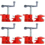 Yaetek (4 Pack) 3/4" Wood Gluing Pipe Clamp Set Heavy Duty PRO Woodworking Cast Iron