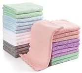 Orighty Baby Washcloths 24-Pack(7''x9''), Microfibre Coral Fleece Baby Towels, Super Soft and Absorbent Wash Flannels for Newborns and Infants, Gentle on Delicate Skin for Face Hands and Body