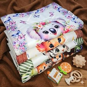 FRIDO New Born Baby Godadi Pack of 4 Combo Set Soft Cotton Baby godi| Godari | Baby Bed | Crib Sheet | Cartoon Mat Godadi | Bedding Set | Multicolor(Set of 4) (Purple)