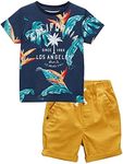 Frogwill Boys Los Angels The Golden State Tee and Roll-up Shorts Set 7t