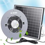 LilDiho Solar Fan-Greenhouse Solar Fan-Home Solar Fan with 25W Solar Panel + High Speed Exhaust Fan Equipped with Exhaust and Intake Function for Attic, Shed, Chicken House, Garage Barn. Workshop