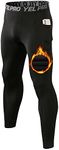 Yuerlian Mens Thermal Leggings Thermal Underwear Pants Base Layer Running leggings Gym Workout Quick Dry Compression Tights leggings with Pocket