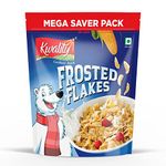 Kwality Frosted Flakes 1kg | Made with Golden Corns | 99% Fat Free, Natural Source of Vitamin & Iron | High in Protein & Fiber | Healthy Food & Breakfast Cereal | Low Fat & Cholesterol