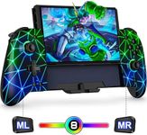 Mocagen Switch Controllers for Nintendo Switch/OLED Games Handheld Mode, Wireless Swtich Pro Controllers with Hall Effect Joystick & Trigger/Programming/Big Grip/RGB/Turbo