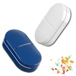 2pcs Portable Pill Box Tablets Cutter Pill Medicine Organizer Storage Box Portable Medicine Vitamin Holder Portable Travel Container Holder For Vitamin Pill Cutter Cutter Of All Size Pills