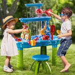 BLmukce 3-Tier Water Table for Kids Toddlers Ages 2 3+ 4-8, Outdoor Summer Beach Sensory Play Activity Toys, Water Pool Table, Birthday Gifts for Boys Girls