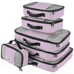 Savisto Packing Cubes - Small, Medium, Large, XL (6-Piece Set) - 7 Colours (1x XL / 2x L / 2x M / 1x S, Pastel Lavender)