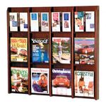 Wooden Mallet 12-Magazine/24-Brochure Divulge Wall Display with Brochure Inserts, Mahogany