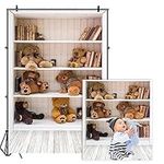 AOFOTO 3x5ft Bookcase and Toy Bears