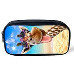 UOIMAG Funny Giraffe Pencil Case One Pocket, Zippered Pen Bags Desk Organizer Holder Bags, Pen Bag for Kids Teens Adults