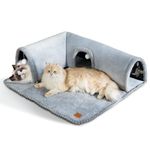 CATISM Cat Tunnel for Indoor Cat Collapsible Cat Tunnel Toy Large Cat Tunnels with 3 Holes and Suspended Ball