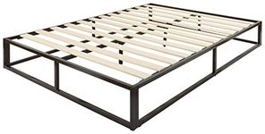 GFW Urban Metal Platform Double Bed Frame, Under Mattress Support Board With Thick Wooden Slats And Underbed Storage Black