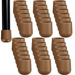 36 Pieces 7/8 Inch Folding Chair Leg Caps Heavy-Duty Plastic Chair End Caps Non-Marring Furniture Glides Round Hardwood Floor Protectors (Beige)