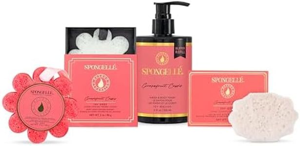 Spongelle Grapefruit Cassis Pedi Buffer, Body Scrubber and Refill Hand & Body Wash Bundle