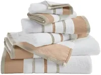Great Bay Home Decorative Bath Towel Set - Combed Cotton 6 Piece Towel Set - 2 Bath Towels, 2 Hand Towels, 2 Washcloths - Luxurious, Ultra-Soft, Durable Towels for Bathroom Decor (Clay/Taupe)