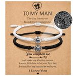 VU100 Matching Couples Bracelets Gifts I Love You 100 Languages Projection Bracelets To My Man Bracelet Anniversary Birthday Christmas Gifts for Boyfriend Girlfriend Husband Wife