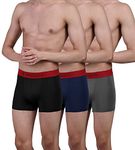 FREECULTR Men's Underwear Anti Bacterial Micromodal Airsoft Trunk - Non Itch No Chaffing Sweat Proof (Royal Black, Royal Blue, Royal Grey) - Pack of 3, 100% Try On Guarantee - Made in Bharat