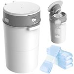 Bellababy Diaper Pail, Baby Diaper Bin with Double Odor Locking, Includes 4 Refills