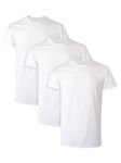 Hanes Men's 3-Pack Tagless Crew Neck T-Shirt, White, Large