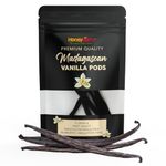 10x Premium Madagascan Bourbon Vanilla Pods Grade A (12-14cm) - Authentic Madagascar Cured Vanilla Beans Sticks Planifolia Type - Hand Picked Traceable from Source - (10 Pods)