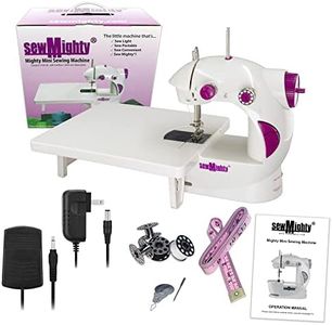 Sew Mighty, The Original Portable Sewing Machines – Perfect for Kids, Travel, Quick Repairs & Small Projects – Dual-Speed, Battery & AC Power, Foot Pedal Controller & More (Mighty Mini)