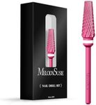 MelodySusie Upgrade 5 in 1 Nail Drill Bits, 3/32'' Carbide Tungsten Multi-Function Mixed Sizes Edition, Suitable for Manicure Pedicure Cuticle Gel Polishing, Professional Advanced Bits, Pink Blossom