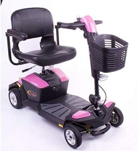Pride Mobility Apex Rapid Mobility Scooter – Compact Travel Power Scooter – Portable Mobility Scooter for Adults (Pink)