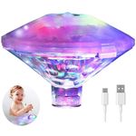 Caxmtu Floating Pool Led Tub Lights Lamp for Bath Disco Pond Child Bath Toys, 7 Modes Assorted Color Rechargeable