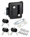 TrampgiK Engineering Plastic Camper Door Lock, RV Door Lock Replacement, Fit 3.65" x 2.95" Lock Hole, for Motorhome,RV Camper,Entrance Front Door, 1 Lock+6 Key Aliked