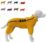 Warm Dog Coat Double Layers Dog Vest, 4 Legs Covered Windproof Waterproof Reflective Warm Dog Vest Outdoor Skating Dog Costume for Small Medium Large Dogs Yellow XL