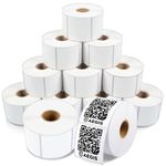 Aegis Adhesives - Direct Thermal Labels for Barcodes, Return Address, File Folders, Perforated & with Compatible with Rollo, Zebra, & Other Desktop Label Printers (2" X 2")