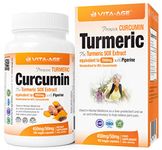 Vita-Nuage 50X Stronger 2950mg 95% Turmeric Curcumin per Capsule + Black Pepper 2,000% Bioavailable, 100 Capsules, Over 3 Months’ Supply