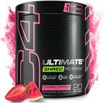 Cellucor C4 Ultimate Shred Pre Workout Powder for Men & Women, Weight Loss Supplement with Ginger Root Extract, Strawberry Watermelon, 20 Servings (Pack of 1)