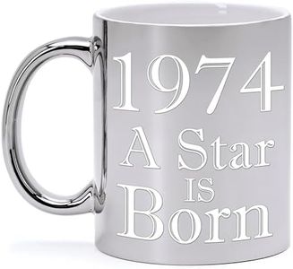Mug en céramique, argenté et métallisé, pour anniversaire de 50 ans A STAR IS BORN