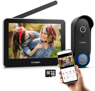 Tmezon Wireless WiFi Video Doorbell with Camera and Monitor Doorbell Intercom System, 1080P Camera with Monitor, Video Door Phone 7''Touch Screen, Motion Detection, No Monthly Fees, Tuya APP 2.4G/5G