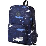 Backpack for School,VASCHY Lightweight Water Resistant Bookbag Casual Daypack for Man/Boys Shark