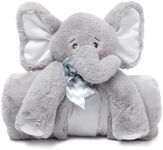 Bearington Baby Lil' Spout Cuddle Me Sleeper, Gray Elephant Large Size Security Blanket, 28.5" x 28.5"