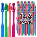 MEGA 144 Pack Kids Disposable Toothbrushes with Paste | Children's Bubblegum Pre-Pasted & Individually Wrapped Toothbrush Bundle | Perfect for School, Camp, Summer Vacation, Daycare (144 Pack)