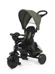 Buzz Baby Trike, 4 in 1 Kids Tricycle, Removable Canopy, 5-Point Safety Harness, from 10 Months to 25kg, Black/Green