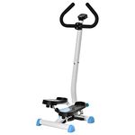 HOMCOM Twister Stepper, Step Machine, Aerobic Exercise Workout Machine w/Adjustable Resistance, LCD Screen and Handlebars - Blue